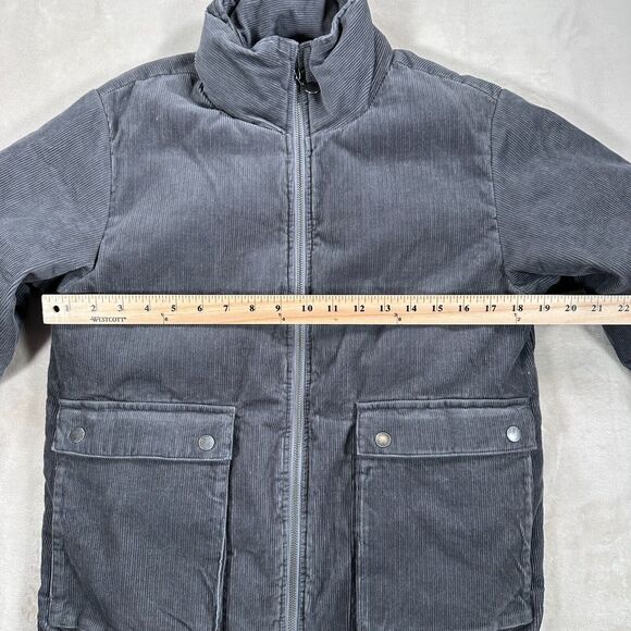 Stella McCartney Kids Puffer Coat Boys Size 14 Stone Gray Corduroy Zip Up New - Picture 6 of 11